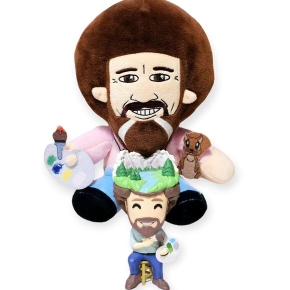 Bob Ross Vinyl Collectible Action Figure Youtooz Rare and Phunny Plush Set of 2 - Picture 5 of 12